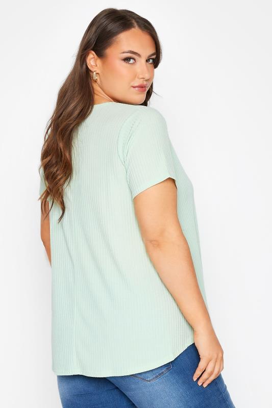 LIMITED COLLECTION Curve Sage Green Rib Swing Top 3