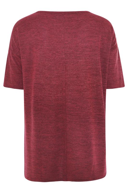 Curve Berry Red Marl Oversized Jersey T-Shirt 7