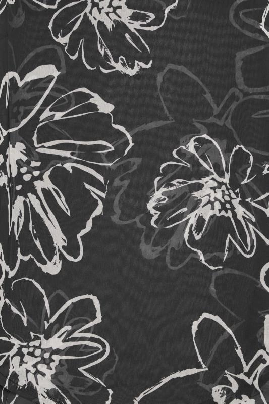 YOURS LONDON Plus Size Black Floral Print Wrap Blouse | Yours Clothing 6