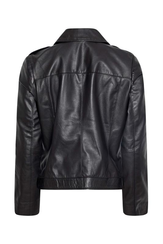 Petite Black Leather Biker Jacket 7