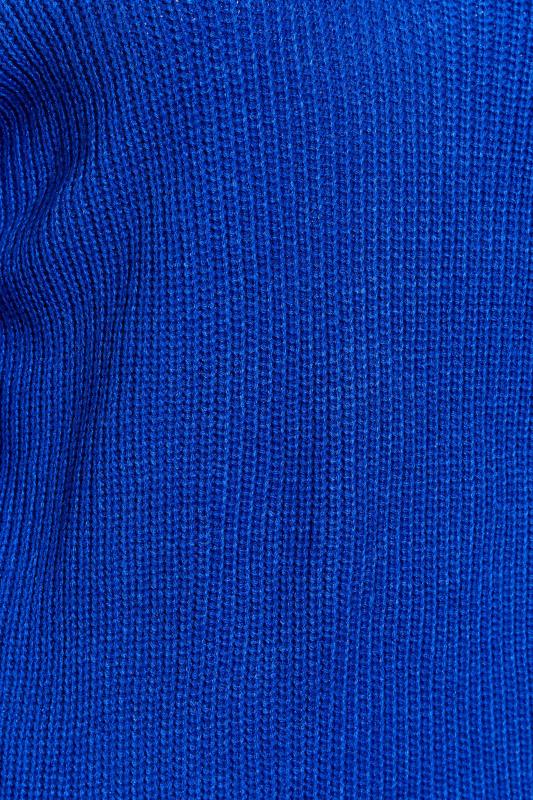 Plus Size Cobalt Blue V-Neck Knitted Jumper | Yours Clothing 5