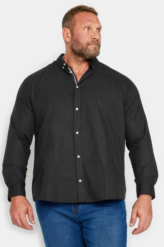  Tallas Grandes BadRhino Big & Tall Black Poplin Long Sleeve Shirt