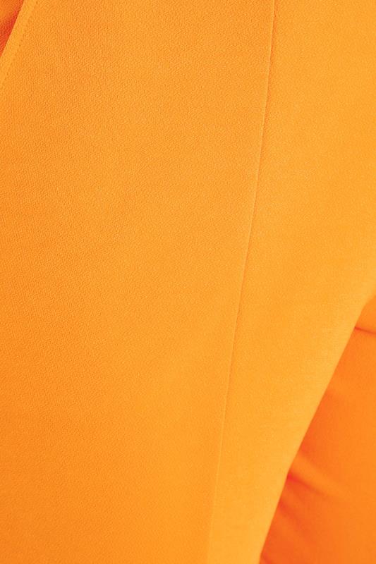 LIMITED COLLECTION Plus Size Neon Orange Split Hem Stretch Tapered Trousers | Yours Clothing 5