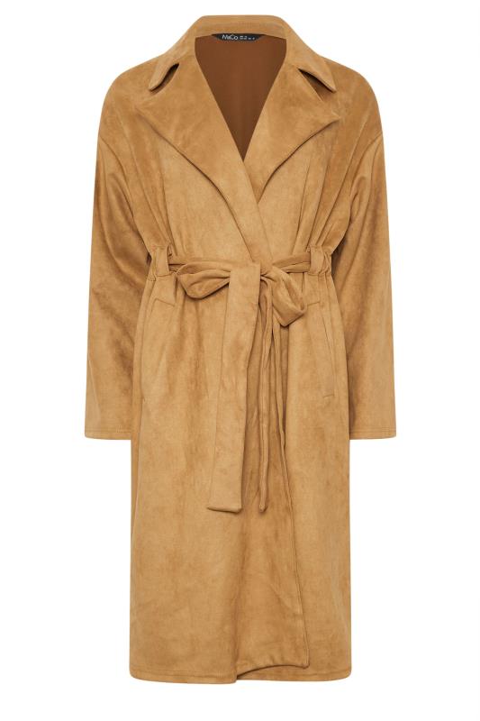 M&Co Brown Faux Suede Wrap Formal Coat | M&Co 5