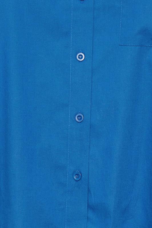 Plus Size Blue Oversized Poplin Shirt | Yours Clothing 5