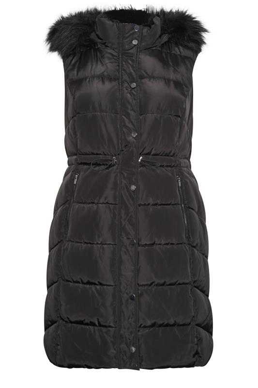 YOURS Curve Black Padded Midi Gilet | Yours Clothing 6