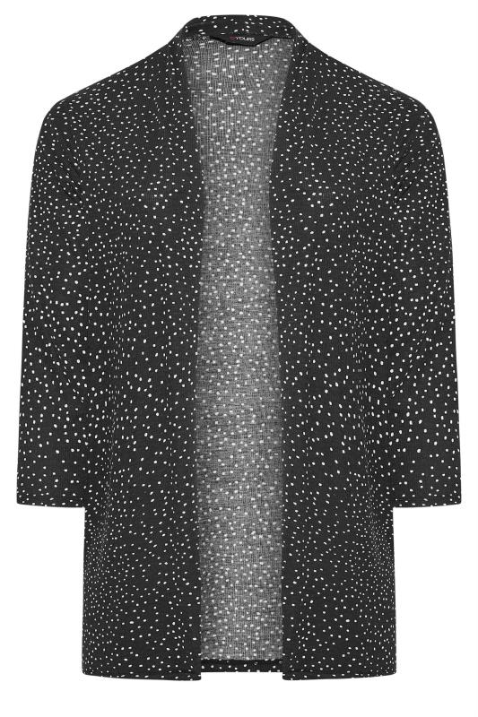 Plus Size Charcoal Grey Spot Print Ribbed Cardigan | Yours Clothing  6
