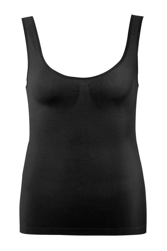 Plus Size Black Seamless Control Vest Top | Yours Clothing 3