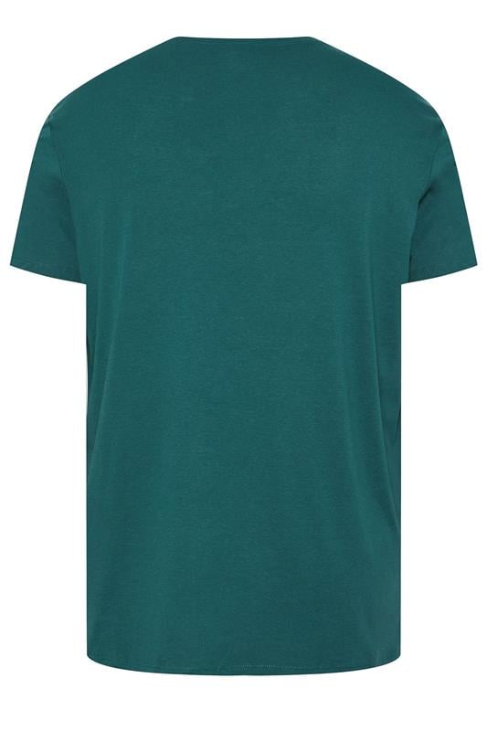 JACK & JONES Big & Tall 5 PACK Blue/Navy Blue/Green/Off-White/Black T-Shirts | BadRhino 10