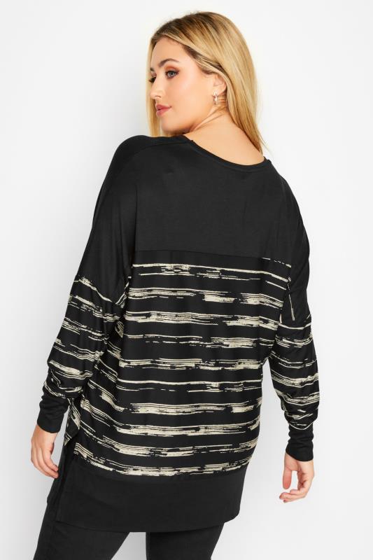 Plus Size Black Stripe Long Sleeve Top | Yours Clothing 3