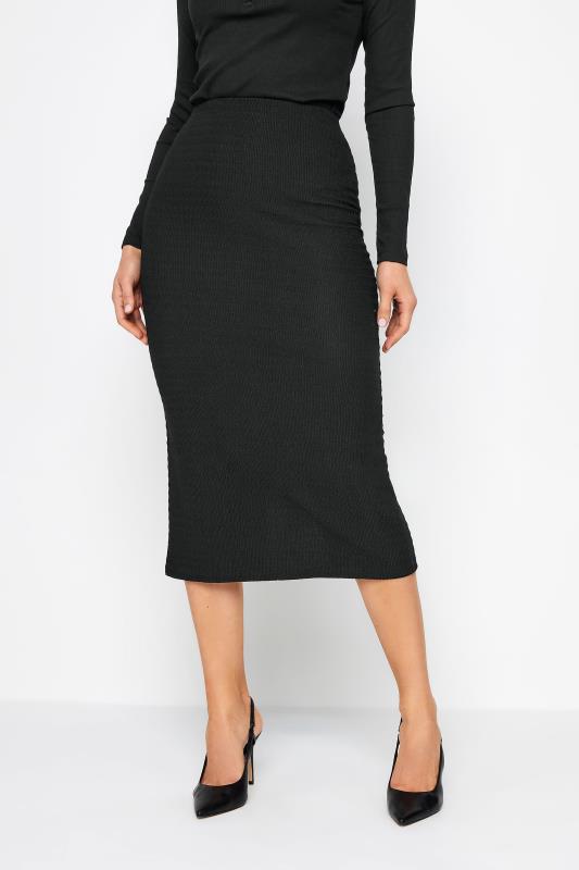 LTS Tall Black Textured Tube Skirt | Long Tall Sally 1