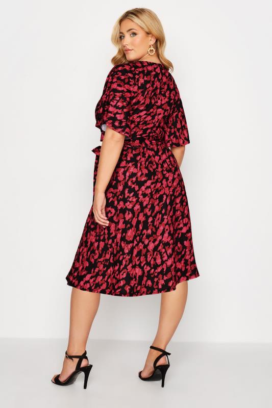 YOURS LONDON Curve Red Animal Print Wrap Dress 3