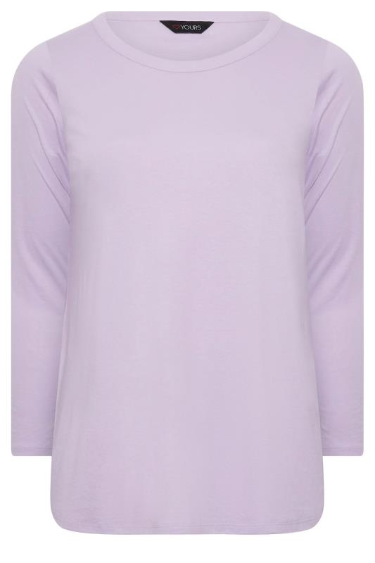Plus Size Lavender Purple Long Sleeve T-Shirt | Yours Clothing 5