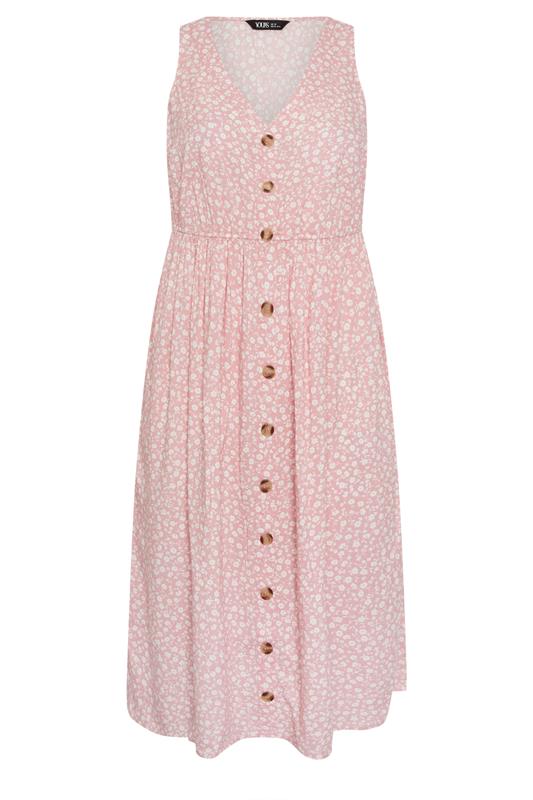 YOURS Plus Size Pink Ditsy Floral Sundress | Yours Clothing 7