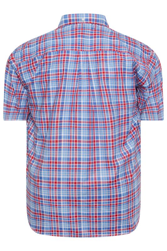 ESPIONAGE Big & Tall Blue & Red Check Shirt | BadRhino 4