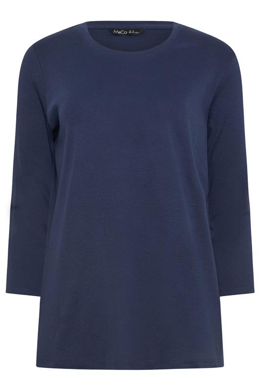 M&Co 2 PACK Navy Blue & White Cotton Tops | M&Co  8
