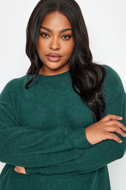 YOURS Plus Size Green Soft Touch Knitted Jumper Dress | Yours Clothing 4