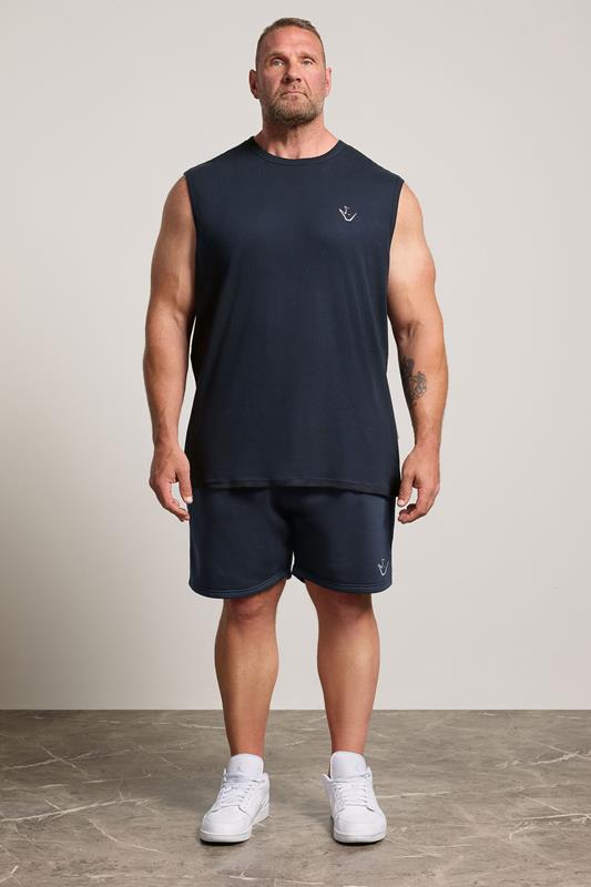 IronRhino Big & Tall Navy Blue 'Rest Day' Vest & Short Set | BadRhino 1