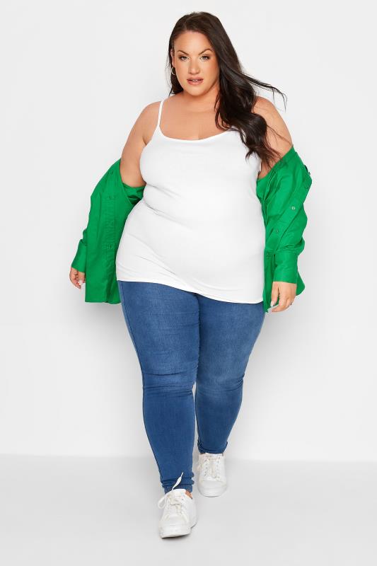Plus Size White Cami Vest Top | Yours Clothing 2