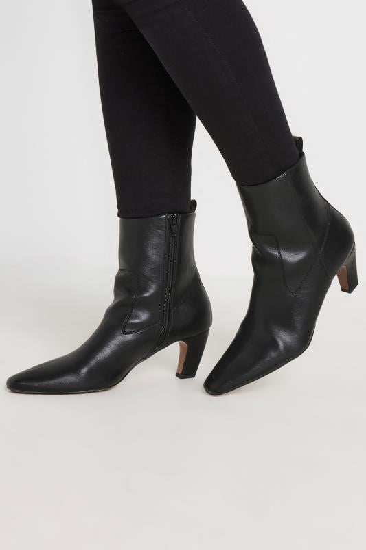 LTS Black Heeled Ankle Boot In Standard Fit | Long Tall Sally 1