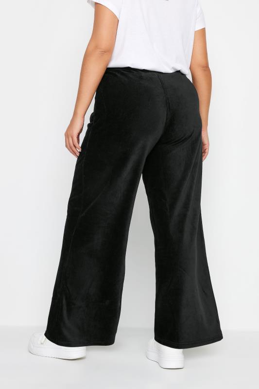 YOURS Plus Size Black Cord Wide Leg Trousers | Yours Clothing 3