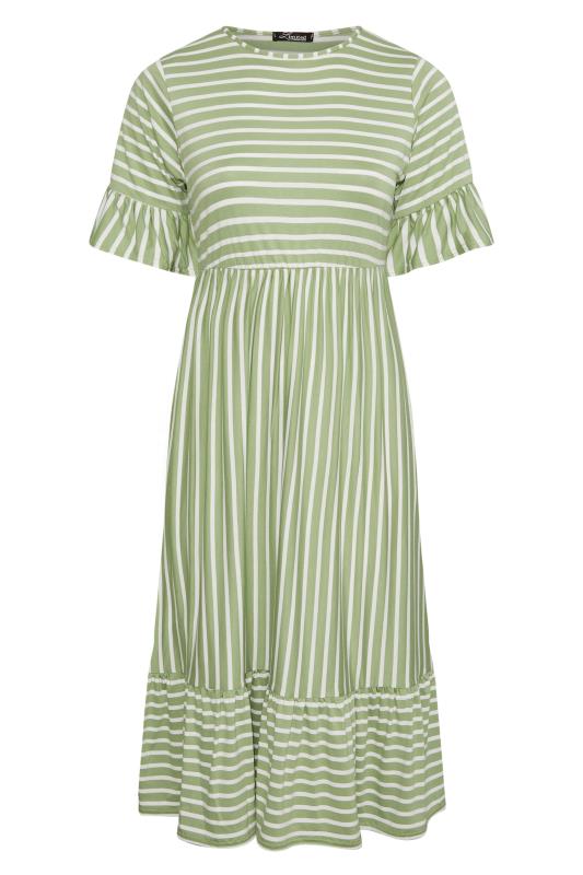 LIMITED COLLECTION Curve Sage Green Stripe Print Midaxi Smock Dress_X.jpg
