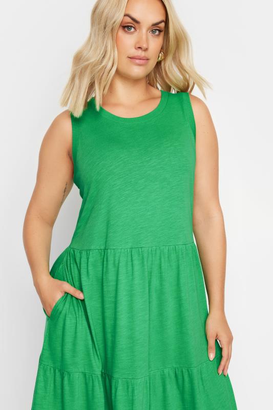 YOURS Plus Size Green Tiered Midaxi Dress | Yours Clothing 4