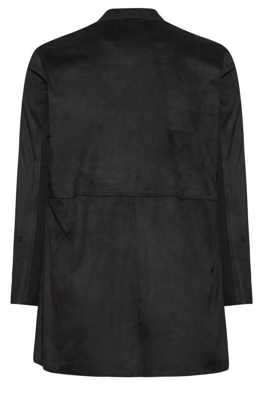 YOURS Plus Size Black Faux Suede Waterfall Jacket | Yours Clothing 7