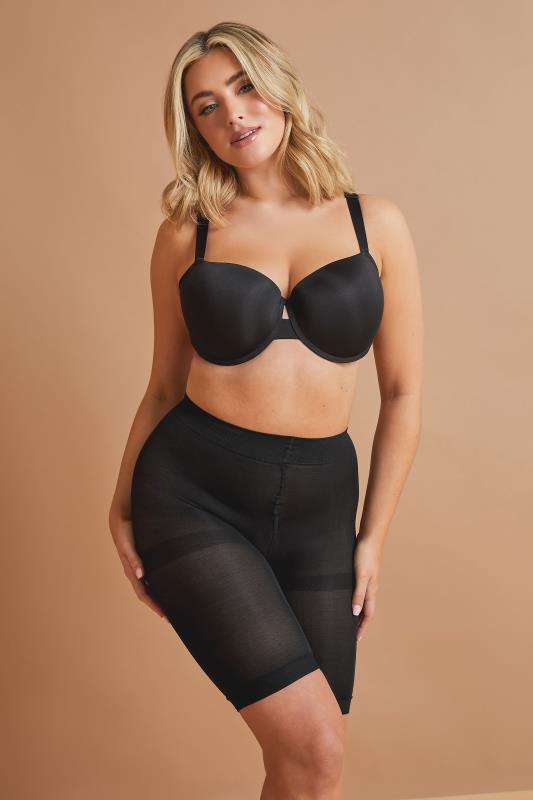 Plus Size  YOURS Curve Black Seamless Control High Waisted Shorts