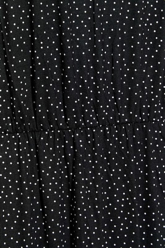 LTS Tall Black Spot Print Pocket Midaxi Dress 5