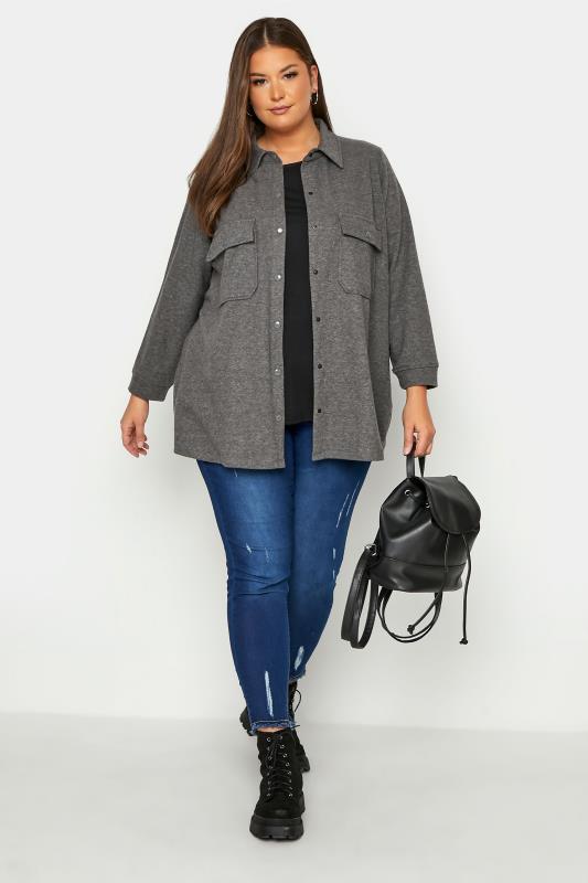 Curve Charcoal Grey Soft Touch Shacket_B.jpg