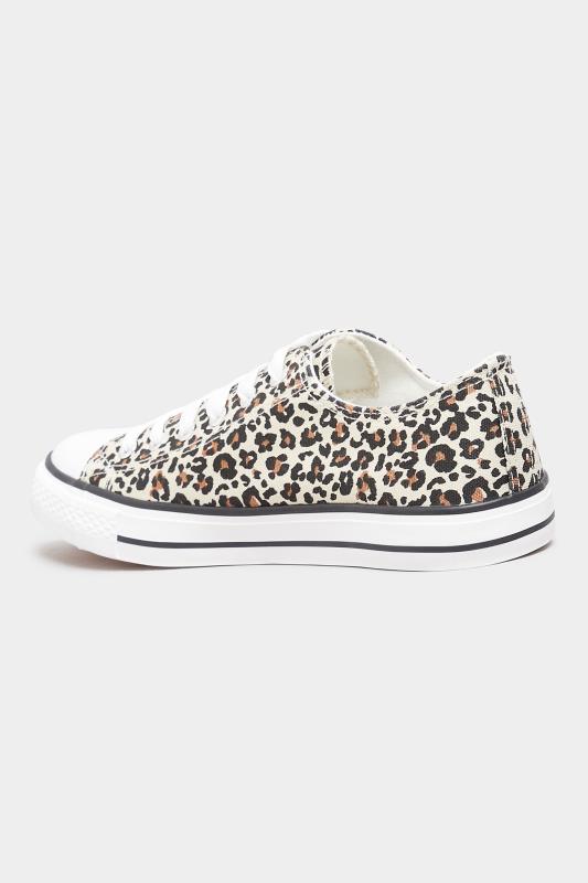 Plus Size Brown Leopard Print Low Trainers In Extra Wide EEE Fit | Yours Clothing 5