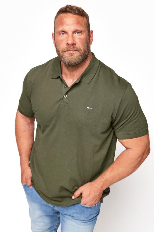  dla puszystych BadRhino Big & Tall Khaki Green Essential Polo Shirt