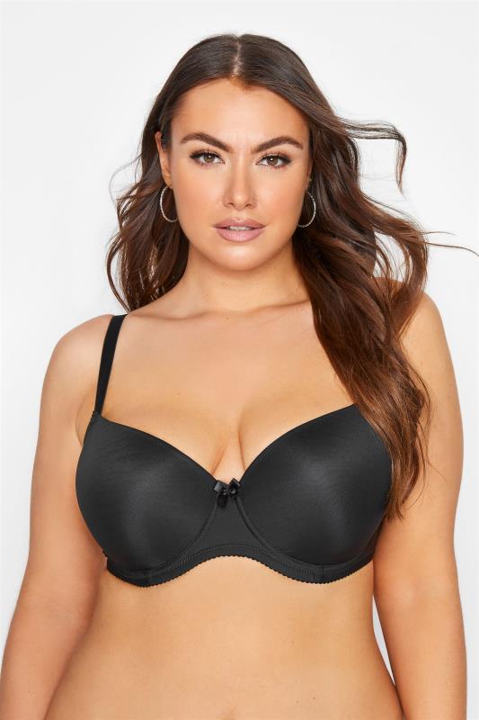  Grande Taille Black Moulded Underwired T-Shirt Bra
