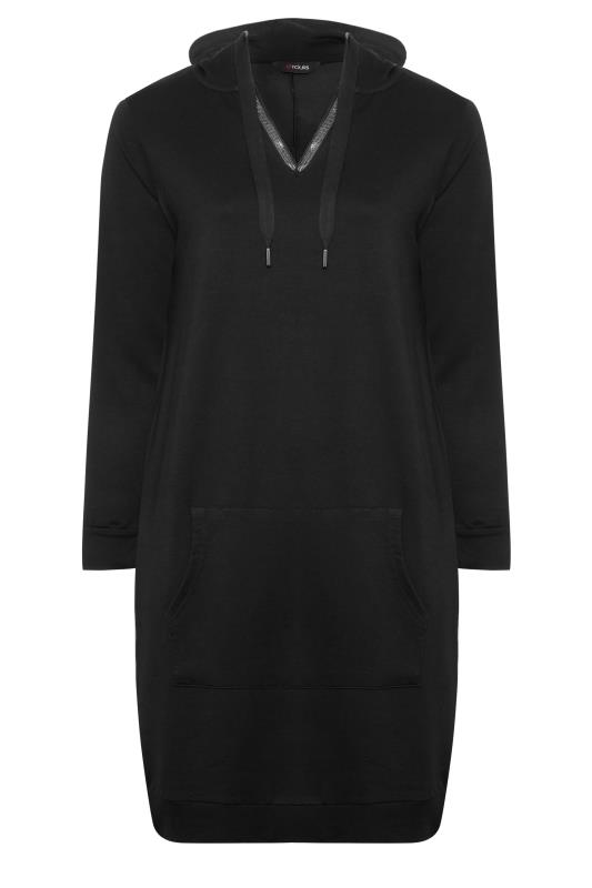 Curve Plus Size Black Hoodie Midi Dress | Yours Clothing 6