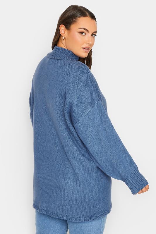 YOURS LUXURY Plus Size Blue Batwing Jumper | Yours Clothing 4