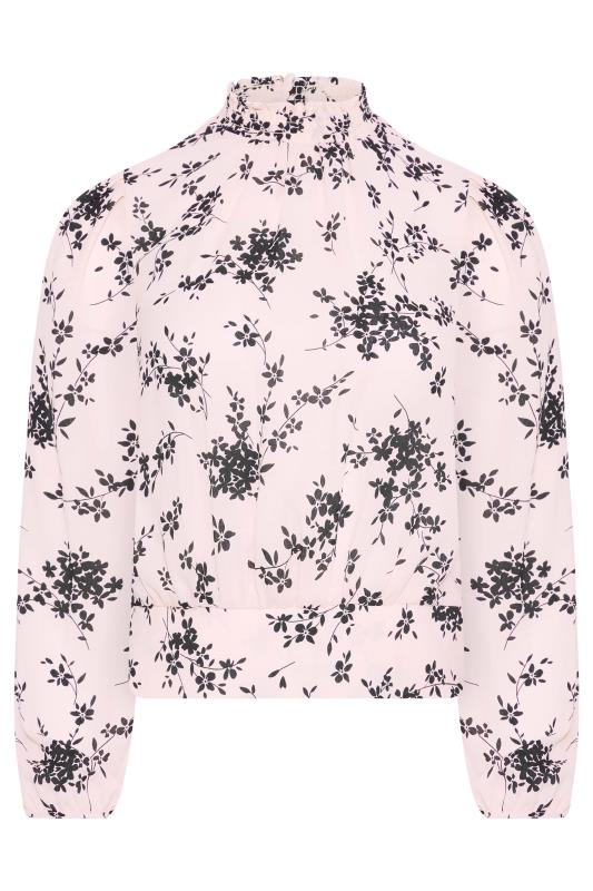Petite Pink Floral Shirred Neckline Blouse | PixieGirl 6