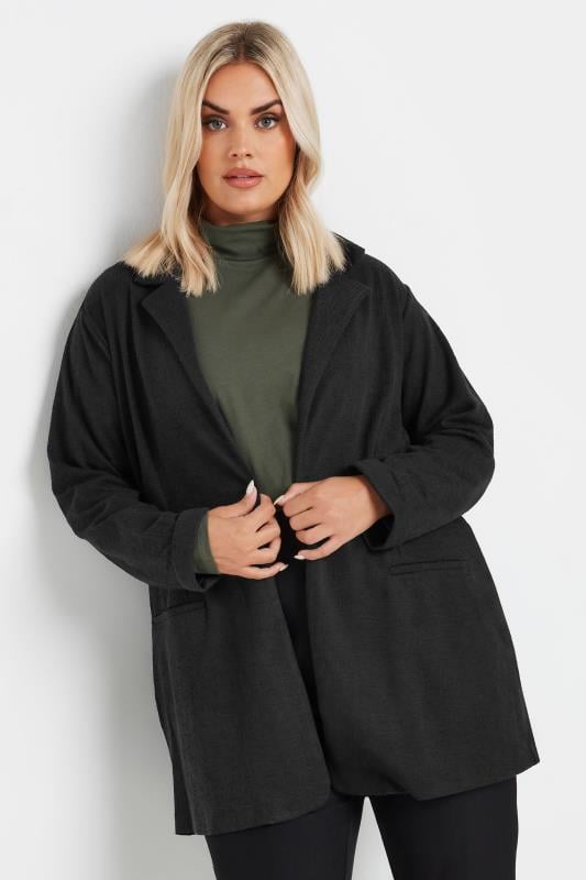 Plus Size  YOURS Curve Black Textured Blazer