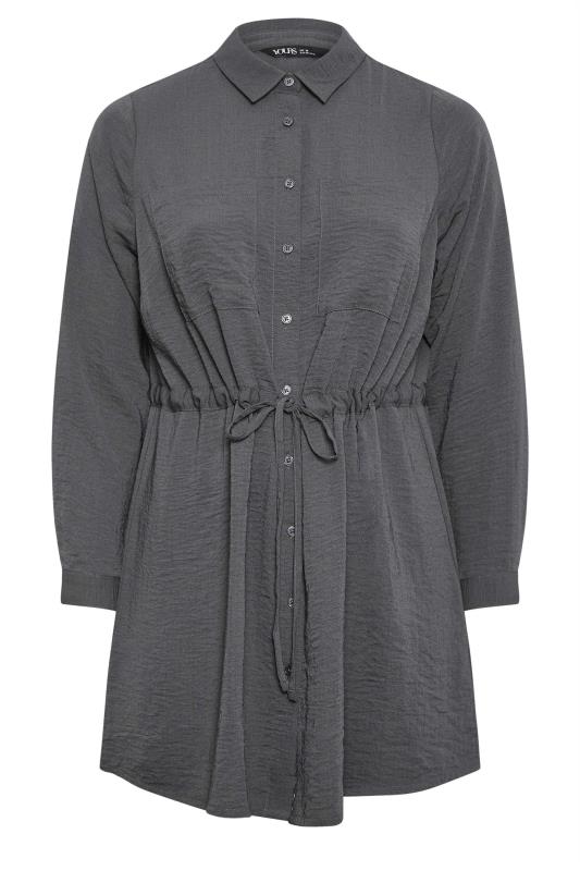 YOURS Plus Size Charcoal Grey Utility Tunic Shirt | Yours Clothing 6