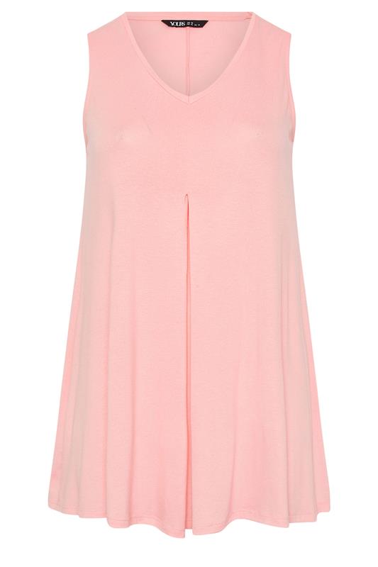 YOURS Plus Size Light Pink Pleated Front Vest Top | Yours Clothing 5