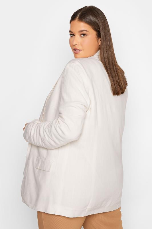 LTS Tall Women's White Linen Look Blazer | Long Tall Sally  3