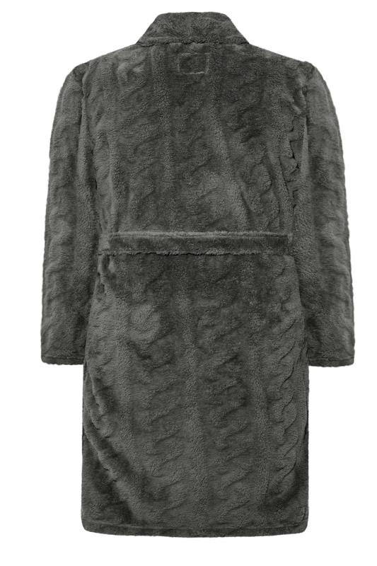 BadRhino Big & Tall Grey Cable Dressing Gown 2