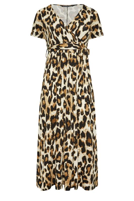 YOURS Curve Plus Size Brown Leopard Print Maxi Dress | Yours Clothing