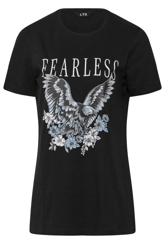 LTS Tall Black 'Fearless' Slogan T-Shirt 5