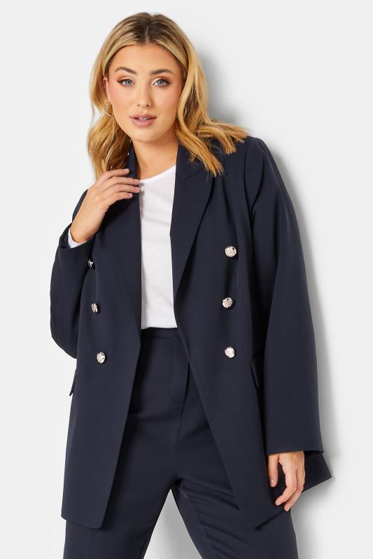  YOURS Curve Navy Blue Military Blazer