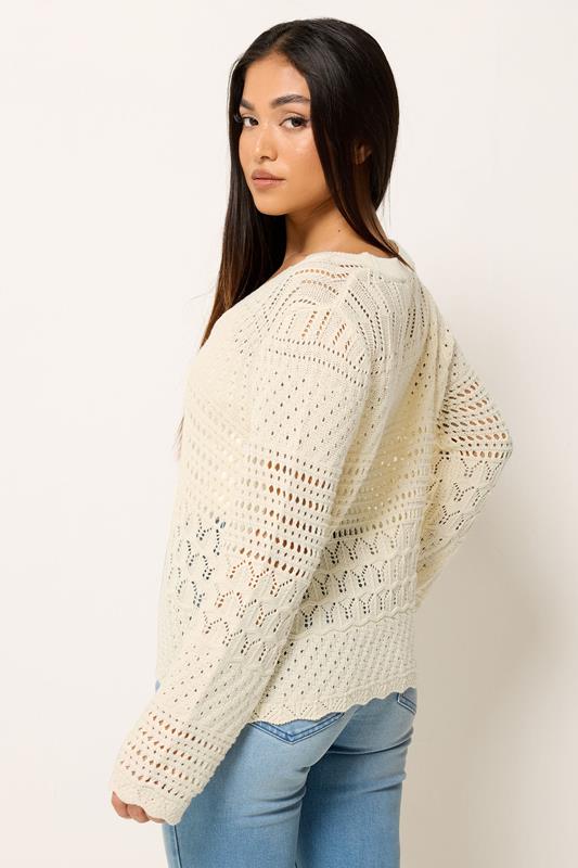 M&Co Petite Cream Crochet Button Through Cardigan | M&Co 2