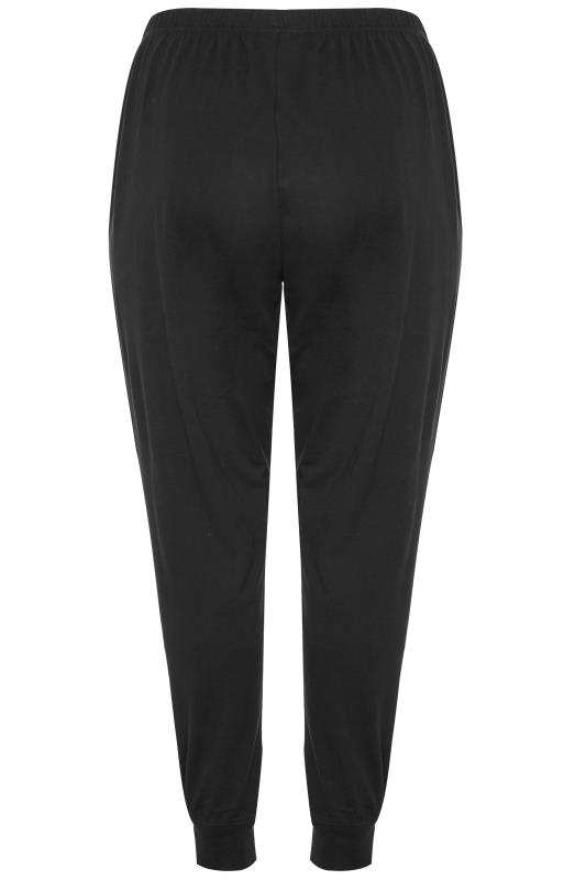 2 PACK Plus Size Black Cuffed Pyjama Bottoms | Yours Clothing 7