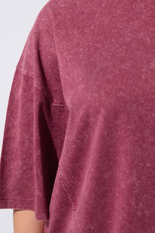 LIMITED COLLECTION Plus Size Red Acid Wash Seam Detail Top | Yours Clothing 4