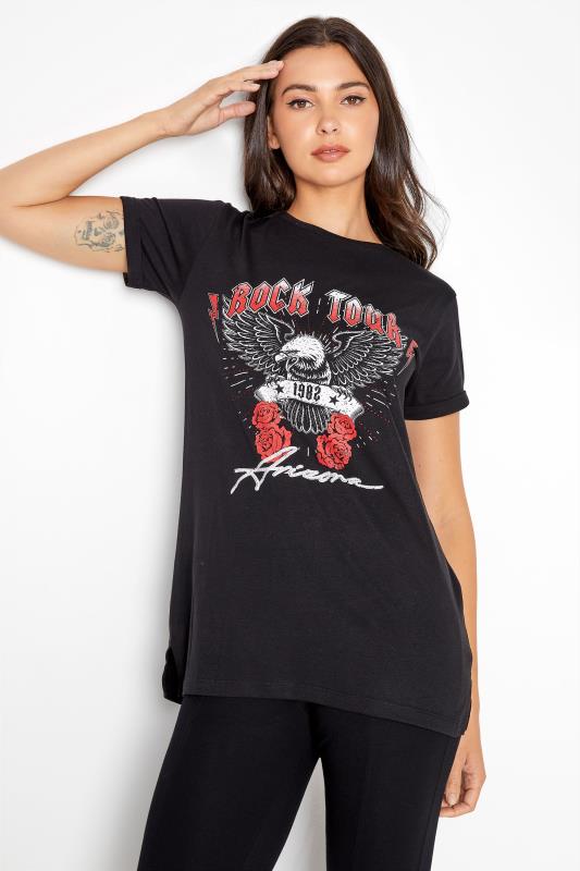 Tall  LTS Tall Black 'Rock Tour' Eagle Print T-Shirt