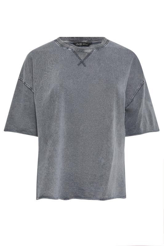 LIMITED COLLECTION Plus Size Grey Acid Wash Oversized T-Shirt | Yours Clothing 6